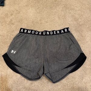 Under Armour Women's Charcoal and Black Athletic Shorts